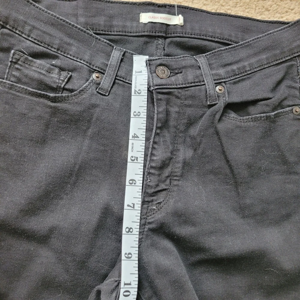 Levi's 8 Lot of 2 Classic Bootcut Jeans Black Mid‎ Rise Stretch Denim WaterLess